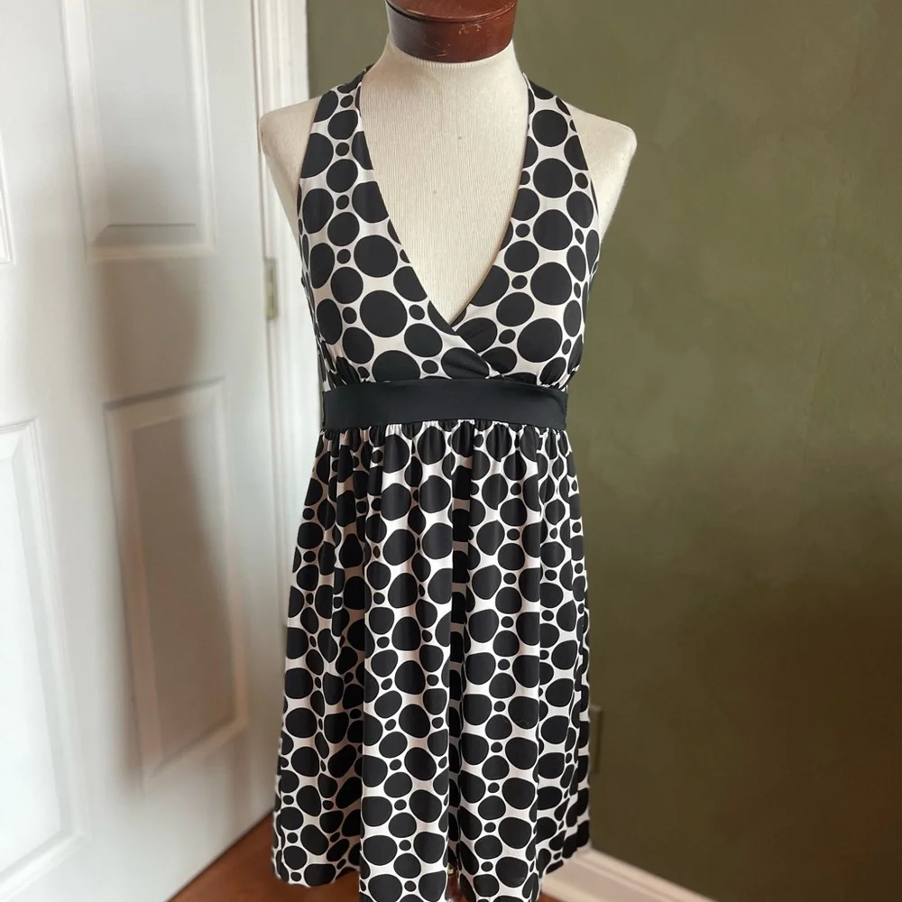 INC international Concepts sleeveless black/white polka dotted dress Size S - Picture 2 of 6